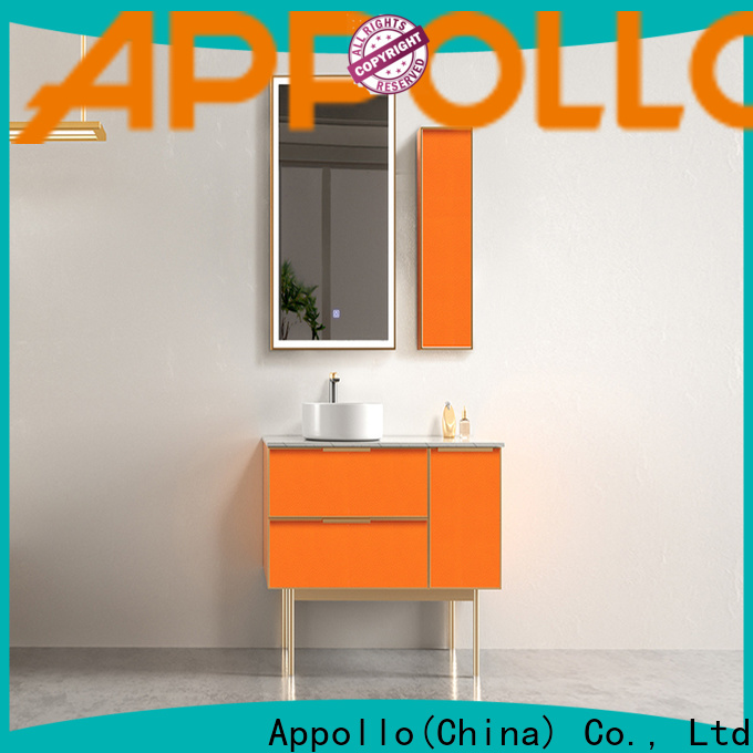 Appollo wholesale tall white bathroom cabinet for hotels