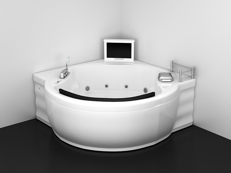 ᐅ【WOODBRIDGE 2 Person Freestanding Massage Hydrotherapy Bathtub Hot Tub Spa,  with Inline Heater. BTS-0090, WHITE-WOODBRIDGE】