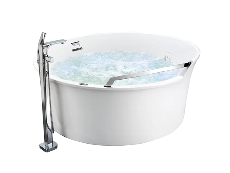 White Freestanding Round Bath Tubs At-9086